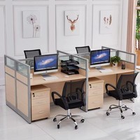 Dernier bureau modulaire moderne sur mesure Bureau en bois de couleur noyer Rectangle Bureau du personnel Deux combinaisons gratuites Pellet sur mesure