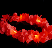 Collier Lumineux Hawaii Noël Led Light Collier Fleur Hawaïenne Lei Hula Graduation Collier Fleur Leis Guirlande