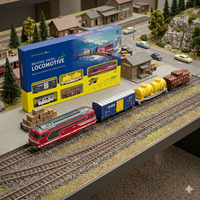 Set de Tren a Escala 1/87, Locomotora de Vapor Flat Boy, Tren Eléctrico con Vagón de Carga, Escala HO, Trenes de Juguete