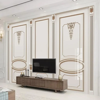 Papier peint mural personnalisé moderne, style européen moderne, panneau mural sculpté, papier peint 3D pour salon, décoration murale autocollante