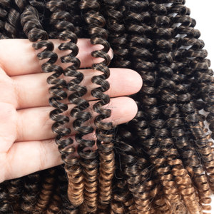 Approvisionnement d'usine Offre Spéciale Printemps Twist Crochet Tresses Cheveux Synthétique Profonde Pré Boucle <span class=keywords><strong>Tissage</strong></span> Curl Curly Extension - Product Image 3