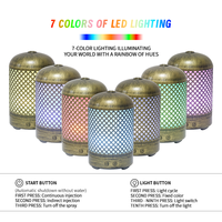 Diffuseur à ultrasons pour humidificateur domestique de 100ml avec éclairage LED et diffuseur d'arôme en métal Garantie 1 an