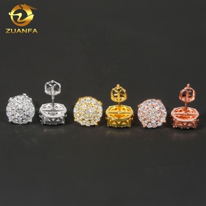 Nouveautés en vrac en stock Iced Out <span class=keywords><strong>Prix</strong></span> le plus bas Argent sterling 925 VVS1 Moissanite <span class=keywords><strong>Diamant</strong></span> Hip Hop Boucles <span class=keywords><strong>d</strong></span>'oreilles <span class=keywords><strong>Homme</strong></span> - Product Image 3