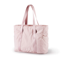 Nouveau Style Personnalisable Réutilisable Casual Grande Capacité Solide Couleur Toile Sac Fourre-Tout pour les Femmes