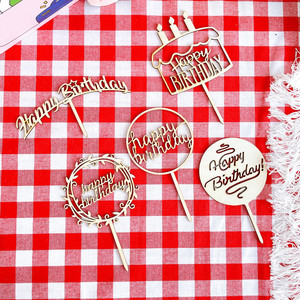 ท็อปเปอร์เค้กไม้รูปน้ำผึ้งและของหวาน ของตกแต่งงานวันเกิด อะคริลิคสำหรับตกแต่งเค้กสำหรับโต๊ะของหวาน - Product Image 4