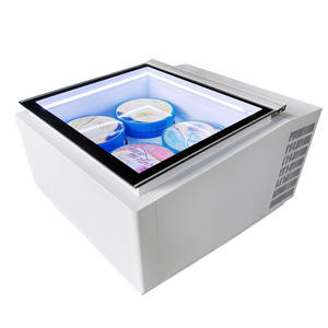 Vitrine de présentation de crèmes glacées commerciale de comptoir, <span class=keywords><strong>avec</strong></span> verre anti-buée, porte automatique, mini-congélateur de table, réfrigérateur à bâtonnets glacés - Product Image 4