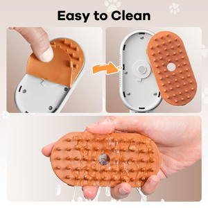 Cepillo de vapor para mascotas 3 en 1 con cerdas de silicona mejoradas 2026, autolimpiante, antiestático, para masaje y eliminación de pelo, para gatos y perros de pelo largo y corto - Product Image 4