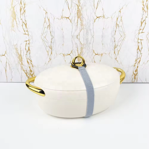 Nouvel ensemble de chauffe-plats thermiques de luxe 2024 pour <span class=keywords><strong>cuisine</strong></span>, idéal pour les cadeaux, avec récipients isothermes dorés pour garder les aliments au chaud - Product Image 2
