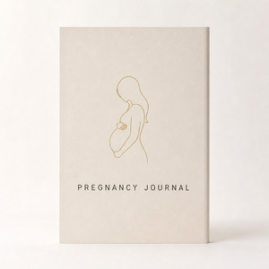 Carnet de grossesse A5 personnalisé et OEM, couverture rigide en lin avec estampage à chaud doré, papier ligné crème – Fabricant - Product Image 2