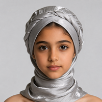 Foulard pour enfants en polyester jacquard à mémoire de forme, teint en satin, antistatique, respirant, pour filles, achat en gros