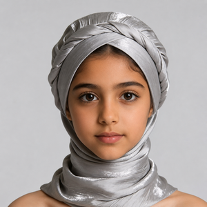 Pañuelo para la Cabeza de Niños de Poliéster Jacquard con Memoria Antiestática Teñido Satinado, Transpirable, para Niñas, Compra al por Mayor - Product Image 1