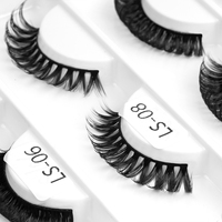 Cils faux personnalisés en gros, cils en bande 3D moelleux en vison, cils épais de volume russe, cils naturels doux faits à la main