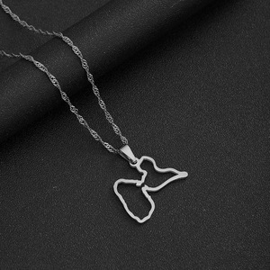 Mode Carte de la <span class=keywords><strong>Guadeloupe</strong></span> Pendentifs Colliers Femmes Bijoux En Acier Inoxydable France <span class=keywords><strong>Guadeloupe</strong></span> Carte Coeur et Contour Design - Product Image 5