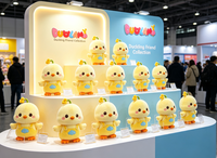 Peluche personnalisée sur mesure, jouet en peluche doux en forme de poulet de dessin animé pour présentation en magasin, ODM OEM