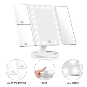 LED Touch Screen 22 <strong>Light</strong> Makeup <strong>Mirror</strong> Table Desktop Makeup 1X/2X/3X/<strong>10X</strong> <strong>Magnifying</strong> <strong>Mirrors</strong> Vanity 3 Folding Adjustable <strong>Mirror</strong> - Product Image 4