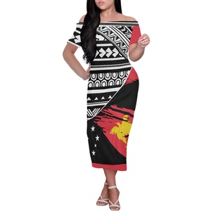 Nuevos vestidos de Papúa Nueva Guinea, vestido de noche con hombros descubiertos para mujer, vestido Maxi ajustado personalizado, patrones de pájaro del paraíso - Product Image 5
