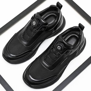 HLT <b>Mens</b> Oxford Lace Shoes British Style Toe Light Weight Genuine Leather Midsole All Seasons Height Increasing Wear <b>Dress</b> - Product Image 1