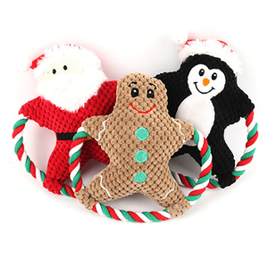 Jouets pour chiens personnalisés en gros, jouets en peluche interactifs et durables à motif de dessin animé, jouets de Noël couineurs pour chiens - Product Image 1