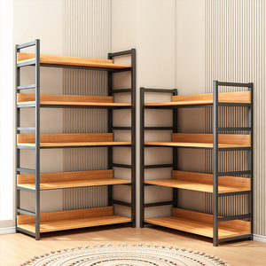 Estantería Minimalista de Madera para Libros, Apta para Salas de Estar, Elegante Combinación de Madera y Acero - Product Image 1