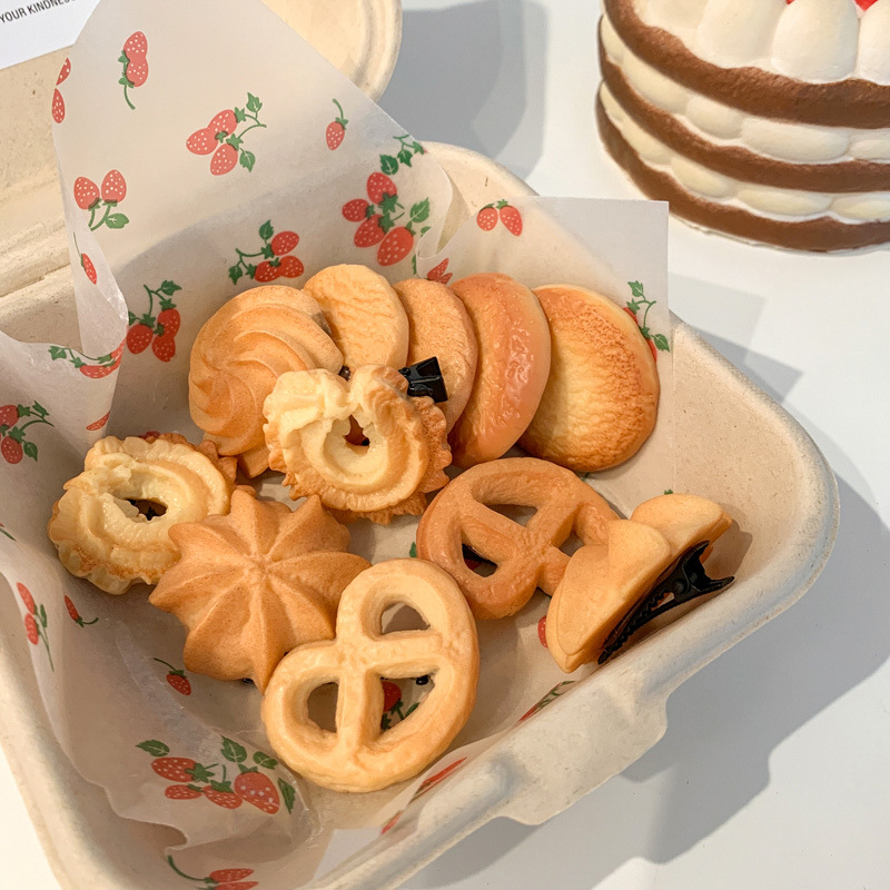 Оптовая продажа, недорогая забавная еда, аксессуары для волос, новинка, креативная лента для волос с печеньем, милые заколки для волос с печеньем для девочек