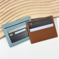 Pemegang Slot kartu Bank logo kustom grosir bisnis kulit Pu pemegang kartu kredit ID tas lengan kartu