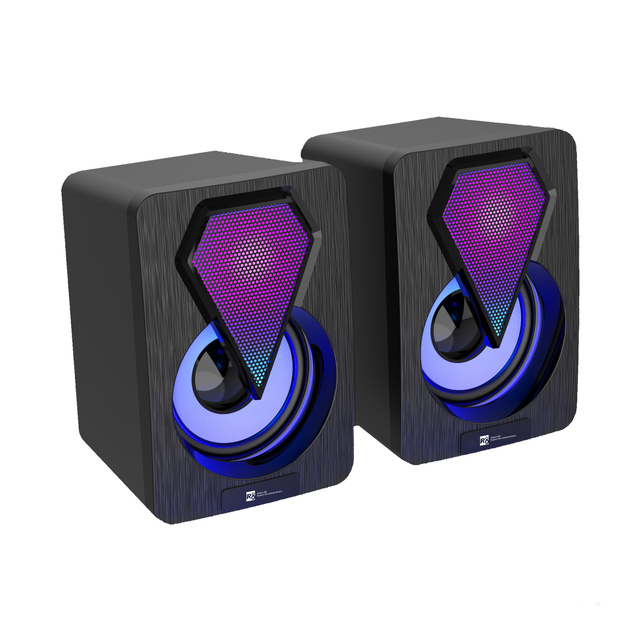 1046 PC Wired LED Usb 6W Power Computer Gaming Small Speaker for Desktop Laptop