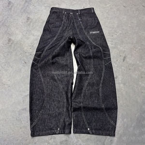 Heavweight Streetwear <b>Denim</b> Jeans Men Wide Leg Pants Custom Fashion High Quality Japanese Raw Selvedge <b>Denim</b> Pants Baggy Jeans - Product Image 2
