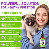 Gouttes liquides probiotiques pour chiens, prébiotiques et enzymes digestives, 60 ml, complément de bactéries bénéfiques pour la santé intestinale, pour chiots, adultes et seniors