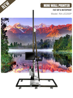 Wand Drucker Impresora de pared de inyección de tinta CMYKW Tinta UV Mural artístico de alta definición Impresora 3D Directo a azulejo de madera de vidrio