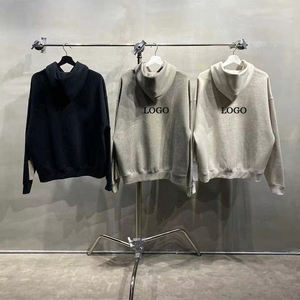 Sweat à Capuche d'Hiver Épais pour Homme 100% Coton Coupe Ample avec Motif de Lettres Imprimées en Relief et Poches - Product Image 2