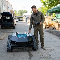 Tondeuse à gazon télécommandée USA Europe DDP CE RC pour pentes, robotiseuse sur chenilles EPA