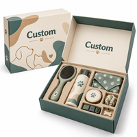 Coffret cadeau de toilettage pour animaux de compagnie personnalisé, emballage en papier rigide de luxe avec insert pour brosse, shampoing, collier, jouet, ensembles de soins pour chiens de qualité supérieure