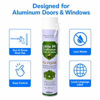 Pegamento de Espuma de Poliuretano A41 300ml de Alta Expansión, Resistente a la Humedad y al Moho, para Instalación de Puertas y Ventanas de Aluminio
