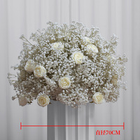 Boules de fleurs en soie rose bordeaux élégantes et réalistes, faites à la main, 80 cm, décorations de centre de table pour mariage