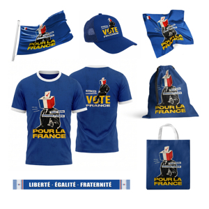 Kit de Campagne Électorale Française Personnalisé en Gros : T-shirt, Drapeau, Écharpe, Articles Promotionnels pour Partis Politiques, Vote, Unisexe, Impression Intégrale, OEM - Product Image 2