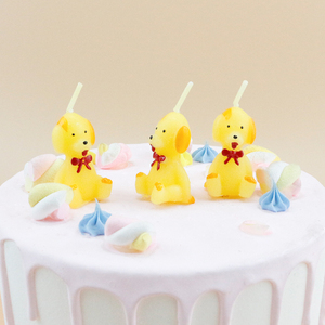 ケーキキャンドル16年工場卸売りかわいい犬型ハッピーバースデー子供用手作り無煙パラフィンワックス - Product Image 1