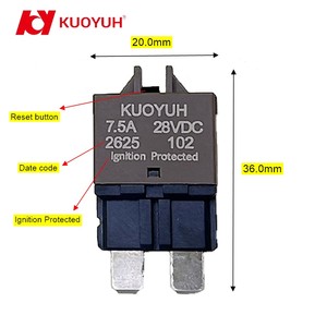 ฟิวส์แบบใบมีด KUOYUH รุ่น 102 แรงดันต่ำ แบบรีเซ็ตด้วยมือ  วัสดุพลาสติก  ขนาด 3-30A  ความสามารถในการตัดวงจร 3kA สำหรับยานยนต์ - Product Image 3