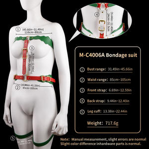 Menottes en cuir à thème de Noël conçues pour le <span class=keywords><strong>bondage</strong></span> du corps féminin pendant les jeux de rôle afin d'améliorer les expériences sexuelles - Product Image 6