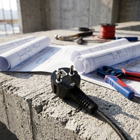 Ensemble de câblage robuste avec interface CEE 7/7, 16A 250V, avec câble en caoutchouc haute flexibilité et extrémités étamées pour outils de construction OEM