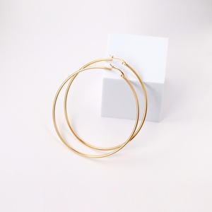 Big <b>Hoop</b> Custom <b>Earrings</b> 18k <b>Gold</b> <b>Plated</b> for Stainless Steel <b>Earrings</b> Jewelry in Big Size - Product Image 5