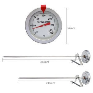 Thermomètre analogique 0-300°C pour friture, cuisine, barbecue, confiserie, en acier inoxydable, outil de mesure de température - Product Image 4