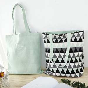 B053 Bolso de mano de lona reciclado ecológico Bolso de mano de doble cara Casual Lindo estampado <span class=keywords><strong>Shopper</strong></span> Logotipo personalizado para ir de <span class=keywords><strong>compras</strong></span> - Product Image 5