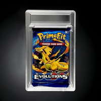 Kotak Pelindung Kartu TCG Plastik DIY Transparan untuk Kartu Graded Booster Pack, Model Snap Fit