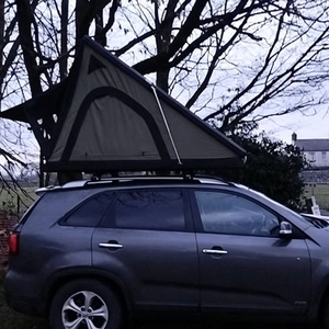 Tente de toit rigide pliable pour 4 personnes, imperméable, luxe, grande, avec fenêtre en polyester, tente de toit avec échelle, SUV 4x4, camping - Product Image 1