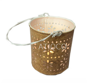 Geometric Etched Iron <b>Tea</b> Light Votive Holder Round Metal <b>Party</b> <b>Decoration</b> - Product Image 6