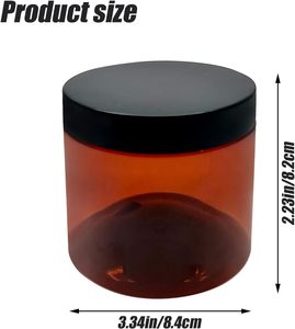 Venta al por Mayor de Frascos de Crema Cosmética de Plástico PET de 100ml-300ml, Redondos, Color Ámbar y Negro, con Tapa de Rosca, Personalizables con Serigrafía - Product Image 2