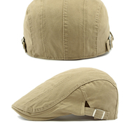 Venta al por mayor sólido en blanco Newsboy sombreros para hombres gorra plana 100% sarga de algodón ajustable ligero irlandés taxista hiedra conducción sombrero de caza