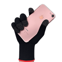 Vente en gros de gants de jeu en nylon et fibre d'argent Gants de jeu mobiles à écran tactile pour les joueurs à la recherche d'un avantage