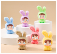Miniature de mode en flocage coloré, figurine 3D miniature de bébé qui pleure, breloque lapin pour fille, pour enfants, jouet de sac surprise porte-bonheur