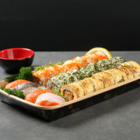 Boîtes carrées personnalisées OEM en papier kraft robuste Samma pour sushis à emporter, avec couvercle sûr, qualité alimentaire, prix d'usine, livraison rapide